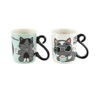 DLP - Set de 2 Mini Mug HOUBA - Chat-man et Chat-malo