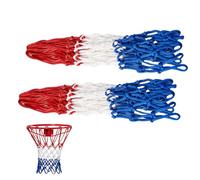 DLPRK 2 pièces Filet en Polyester, Basketball Amovible 12 Boucles, Rechange Basket-Ball, résistant à la Pluie et au Soleil, pour intérieur et extérieur, Standard Größe, 12 schlaufen (3 Farbig)
