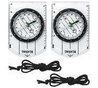 DLPRK 2 pièces Multifonction, Professionnelle avec Règle de Mesure, de Navigation et d'Orientation pour Randonnée, Expédition, Navigation et Survie, Militaire, Compas, Guide de Survie (12,5 x 6,0 cm)