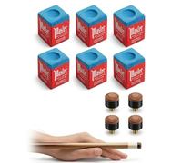 DLPRK 6 Craies de Billard avec 2 Pinces pour Queue & 4 Procédés de Rechange - Accessoires de Billard Professionnels pour Entretien de Queue et Contrôle Précis des Coups
