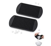 DLPRK Bac à Glaçons Silicone Noir, Lot de 2 pour Mini-Glaçons & Glace Pilée. Démoulage Facile, parfait Cocktails, Café Froid, Boissons & Préparations Bébé.