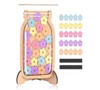 DLPRK Bocal de Récompense Magnétique 30 Pièces, Système fleurs pour Enfants avec Support en Bois, Tableau pour Motiver un Bon Comportement, et Tâches, à la Maison (13 x 20 cm)