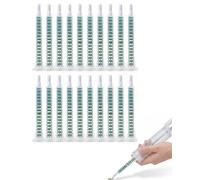 DLPRK Buses, 20 Pièces, Buse bi Composant, Mélangeur Statique, Précis et Sans Bulles, Pointe en Résine Plastique, Aiguille AB Pistolet Adhésif, Compatible avec Epoxy, Silicone
