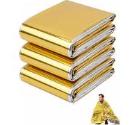 DLPRK Couverture de Survie Thermique Lot de 3-160x200 cm Double Face Or/Argent. Isolation optimale contre froid & hypothermie. Essentielle Urgence, Outdoor & Premiers Secours. Ultra-légère