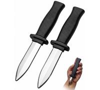 DLPRK Faux Couteau Rétractable, Lot de 2 Noirs, Mécanisme de Rétraction Sécurisé, Accessoire Sûr pour Tours de Magie et Blagues d'Avril