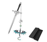 DLPRK Marque-Page Épée Dragon Cadeau Anniversaire pour Lecteurs et Amoureux de Livres en Métal Charme Fantaisie Dragon Idée Originale pour Femmes Hommes Passionnés de Lecture (Bleu Ciel)