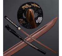 DLQLL Katana en Bois de wengé Naturel,bokken Fait à la Main,épées de samouraï en Bois,épée d'entraînement en Bois pour la décoration,Cosplay,Kendo,Cadeaux,Festivals-D||103CM