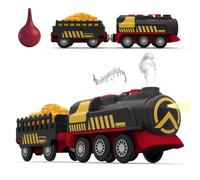 DLQPY Locomotive à Pile Vapeur - Train Jouet Enfant 3 Ans et Plus avec Effets Lumineux sonores et Effet Vapeur - Compatible Circuits Bois Thomas Brio, Jeux Educatif pour Enfant