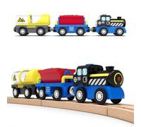 DLQPY Train de Locomotives à Piles, Ravitaillement et Électrique Haute Vitesse, Compatible avec Les Chemins de Fer en Bois Thomas, Brio, Jouet Éducatif pour Garçons et Filles dès 3 Ans