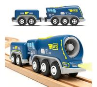 DLQPY Train de Locomotives à Piles, Train Electrique Enfant | Trains Électrique Haute Vitesse avec Phares Avant et Son, Compatible avec Thomas, Brio, Chuggington, pour Dès 3 Ans