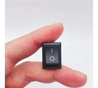 DLRSET Professionnel Interrupteurs à Bascule, Interrupteur à Bascule 1pcs / 5pcs, 15x21mm, 2 Broches, 6A-10A, 110V, 250V, KCD1-101, Pluggal, Peut être adapté avec 4,8 câbles Plug-in, Noir Marin Noir