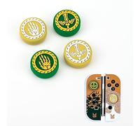 DLseego Capuchon de Poignée de Pouce Compatible avec Switch Lite/Switch OLED Joy Con,Cool Élément Couvre-Boutons de la Switch,4PCS Capuchons en Silicone pour Joystick,Épée Jaune-Vert