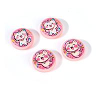 DLseego Capuchon de Poignée de Pouce pour Switch/OLED/Lite,4PCS Chat Mignon Chien Capuchon de Bouton en Silicone,Anti-Rayures Cartoon Analog Joystick Cover,Chat Rose
