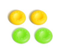 DLseego Capuchon Poignée Pouce Compatible avec Switch 2,4PCS Motif Clous Points Antidérapant Cover des Boutons,Silicone Souple Capuchon de Joystick,Jaune+Vert