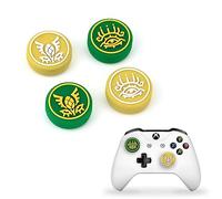 DLseego Capuchons de poignée de Pouce Compatible avec PS4 PS5 Xbox 360 Xbox One Controller,Silicone Thumbstick Capuchons Grip Accessoire,Jaune-Vert Œil