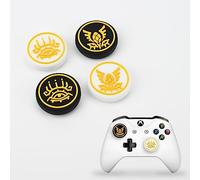 DLseego Capuchons de poignée de Pouce Compatible avec PS4 PS5 Xbox 360 Xbox One Controller,Silicone Thumbstick Capuchons Grip Accessoire,Oeil Noir-Blanc