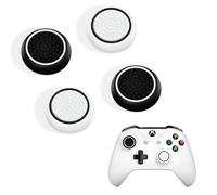 DLseego Capuchons de Poignée de Pouce pour PS4 PS5 Xbox Contrôleur,Silicone 4PCS Thumbstick Grips Points Clouté Design Joystick Controller Pouce Poignée Capuchon Covers,Noir+Blanc
