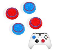 DLseego Capuchons de Poignée de Pouce pour PS4 PS5 Xbox Contrôleur,Silicone 4PCS Thumbstick Grips Points Clouté Design Joystick Controller Pouce Poignée Capuchon Covers,Rouge+Bleu