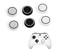 DLseego Capuchons de poignée de Pouce pour PS4 PS5 Xbox Controller,6PCS Silicone Thumb Stick Grip Cover Dots Studded Design Joystick Controller Thumb Grip Cap,White