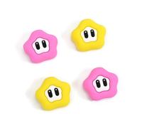 DLseego Capuchons de Poignée de Pouce pour Switch - Doux et Adorable Joystick Cover pour Switch/Lite/OLED - Silicone Boutons Analogiques - Jaune+Rose