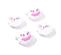 DLseego Capuchons de Poignée de Pouce pour Switch/Switch Lite/Switch OLED Joy Con,Cover pour Joystick Silicone Souple Stick Analogique 3D Capuchons pour Boutons de Switch,Blanc-Violet