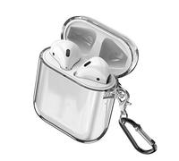 DLseego Compatible avec Airpods Coque,Housse de Protection en TPU Souple Antichoc Claire Airpods Étui avec Porte-clés [LED Avant Visible et Prend en Charge la Charge Ssans Fil] - Transparent