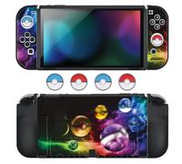 DLseego Coque Compatible avec la Switch OLED, Étui de Protection Mince Souple Dockable avec JoyCon et Capuchons de Manettes, Absorption des Chocs - Boules d'Elfes OLED