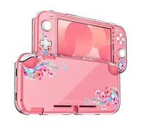 DLseego Coque Compatible avec Nintendo Switch Lite, Housse Transparente pour PC Dur Switch Lite,Couverture Protectrice avec Gaufrage,Design Anti-Abrasion et Anti-Rayures,Fleur de pêcher