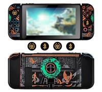 DLseego Coque Compatible avec Switch,Étui de Protection Souple avec Joy Con Cover et Protège-Pouce,Cool Dockable Switch Coque Étui Absorption des Chocs Cover de Protection-Épée Verte
