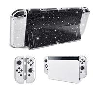 DLseego Coque de Protection à Paillettes Compatible avec la Console Switch OLED Version Mise à Jour, Glitter Bling Soft TPU Cover avec Absorption des Chocs et Design Anti-Rayures - Crystal Glitter
