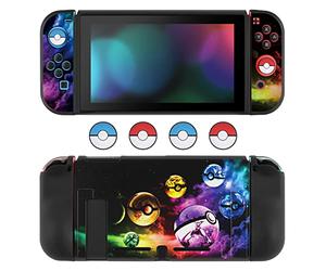 DLseego Coque de Protection en TPU Souple et résistant aux Chocs et aux Rayures Joy Con avec 4 Boules Bleues et Rouges pour Switch 2017