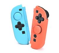 DLseego Coque de Protection pour Switch 2, Silicone Souple Anti-jaunissement Switch 2 Poignée TPC Housse Antidérapant et Anti-rayures Grip Coque avec 2PCS Poignée de Pouce,Bleu+Orange