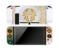 DLseego Coque pour Switch,Mince Cool Dockable Protecteur Coque,Étui en PC Dur Cover avec Joycon Cover et Capuchons de Poignée de Pouce Compatible avec Switch,Blanc Jaune