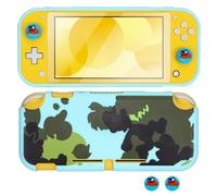 DLseego Étui de Protection pour Switch Lite,Étui Silicone Souple avec Capuchons de Préhension du Pouce,Mince Coque de Protection Anti-Rayures et Anti-Chocs-Noir Ombre