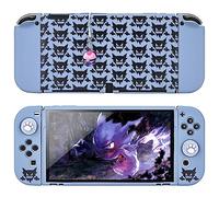 DLseego Étui Protecteur Compatible avec Switch OLED,Coque Mince et Douce au Toucher avec 2 Capuchons de Poignée de Pouce et Breloque Boule D'elfe,Absorption des Chocs et Anti-Rayures,Fantôme Gris