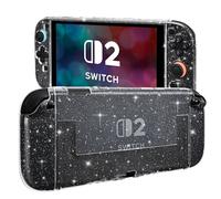 DLseego Housse Compatible avec Switch 2,Split Design Pétillant Clair Souple Cover de Protection avec 2 Poignée en Silicone Coque