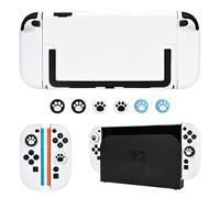 DLseego Housse de Protection pour Console Switch 2,Housse de Protection Anti-rayures et Robuste avec 2 Poignées Cover et 6PCS Capuchons Joystick ,Blanc