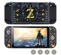 DLseego Housse de Protection pour Switch OLED Console Accessoires pour Switch OLED avec Coque Rigide Dockable et 2 Capuchons de Joystick en Silicone-Zelda