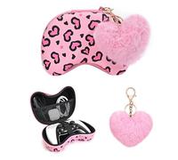 DLseego Love Leopard Sac de rangement de voyage pour manette sans fil Xbox One PlayStation5 PS4 Switch Pro, sac de protection portable résistant aux chocs, 1 pendentif en forme de cœur en peluche