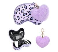 DLseego Love Leopard Sac de rangement de voyage pour manette sans fil Xbox One PlayStation5 PS4 Switch Pro, sac de protection portable résistant aux chocs, 1 pendentif en forme de cœur en peluche