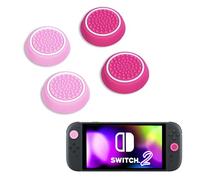 DLseego Poignées de Pouce Compatibles avec la Switch 2,4PCS Silicone Souple Capuchon de Stick de Pouce Antidérapant Cover du Joystick,Rose