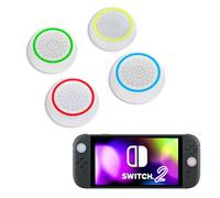 DLseego Poignées de Pouce Compatibles avec la Switch 2,4PCS Silicone Souple Capuchon de Stick de Pouce Antidérapant Cover du Joystick,Transparent