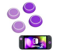 DLseego Poignées de Pouce Compatibles avec la Switch 2,4PCS Silicone Souple Capuchon de Stick de Pouce Antidérapant Cover du Joystick,Violet