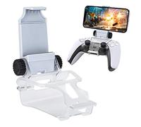 DLseego PS5 Controller Phone Mount Clip, Support de Contrôleur Clip de Fixation Support de Téléphone Portable pour Manette de Jeu PS5 DualSense-Blanc