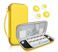 DLseego Sacoche de Transport Compatible avec Switch 2,Grande Capacité Portable Pochette de Protection Dur Rangement Voyage Sac de Jeu avec 4 Capuchons de Joystick,Jaune