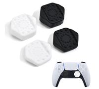 DLseego Thumbstick Poignées pour PS4/PS5 Xbox Controller,Pointillés Cloutés Design Capuchons de Poignée de Pouce 4PCS Silicone Manette Joystick Protection Cover,Noir+Blanc