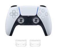 DLseego Thumbsticks Cap Compatibles avec PS4 PS5,Capuchons de Manche à Balai Antidérapants pour Manette PS5 PS4,Crystal Soft Transparent Haute Joystick Caps,Transparent 1