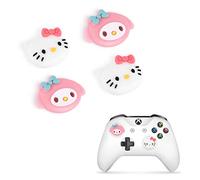 DLseego Thumbsticks pour ps5 pour ps4 Manette,Cute Anime thème Silicone Joystick Grips Caps Accessoire pour Xbox Series X/S, Xbox One, Switch Pro Controller,4 PCS-Lapin et Chaton