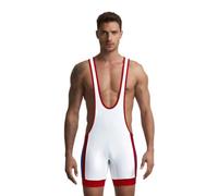 DLSMDOUS Maillots De Lutte Pour Hommes Supporters Athlétiques Sans Manches Uniforme De Lutte Combinaisons De Sport Pour Le Plaisir 4308 Blanc XL