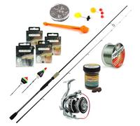 DLT Kit de pêche à la truite Super Complet - Canne à pêche & Moulin - Ligne de pêche - 14 Pièces - Laisser - Accessoires - Pâte à truite